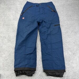 Gouge Snow Pants Mens Medium Blue Cargo Zip Pocket Snowboarding USA Made 90s VTG